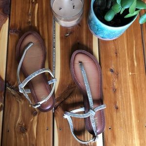 Rose Gold Beaded Sandals Size 9